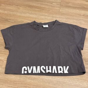 Gymshark Purple Charcoal Crop Top with White Logo